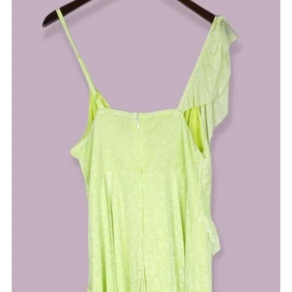 Torrid 1 Womens Yellow Floral Mesh Ruffle Midi Dress Size 1X - Picture 10 of 12